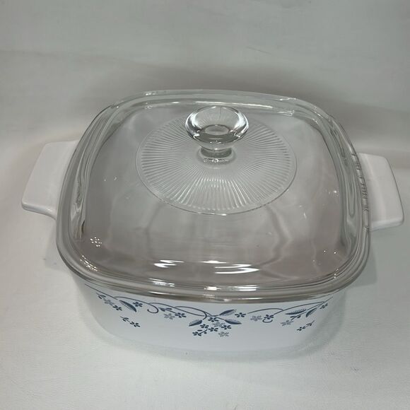 Corning Ware Blue Provincial 1.5 L Casserole Dish Square 7 In Tally 3 In Wide - Picture 10 of 10